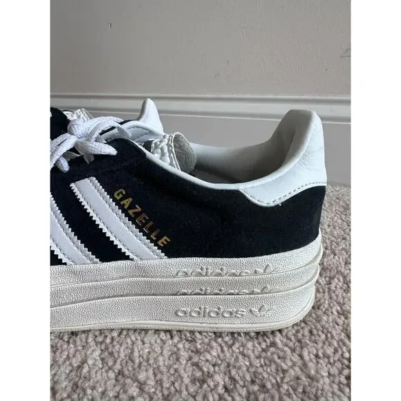 Adidas black and white bold Gazelle platform sneaker, size 7.5 - Picture 5 of 10